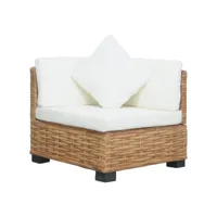 canapé d'angle  canapé scandinave sofa avec coussins rotin naturel meuble pro frco25321