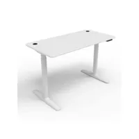 bureau poste de travail table électrique à hauteur réglable 120 x 60 cm blanc helloshop26 03_0006643