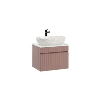 ensemble meuble vasque à poser - 60 cm - emblematic rose