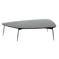 table basse marbre et pieds métal noir 120 cm