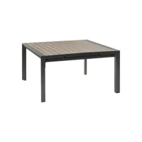 table de jardin extensible carrée evasion seigle et graphite hespéride - graphite