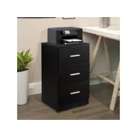 giantex caisson de bureau meuble de rangement avec 3 tiroirs pour lettre,dossiers et documents noir