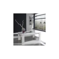 table basse relevable blanche - romie - l 110 x l 60 x 44-59 cm - neuf
