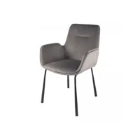 fauteuil fait main aje gris 59x57 en velours motif : contemporain