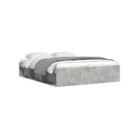 vidaxl cadre de lit gris béton 140x190 cm