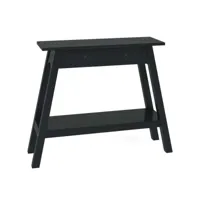 vidaxl table console avec tiroirs noir 90x30x75cm bois d'acajou massif