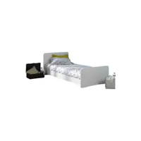 pack lit avec matelas spike   blanc 90x190 cm
