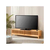 meuble tv videbæk bambou 160 x 40 x 38 cm naturel [en.casa]