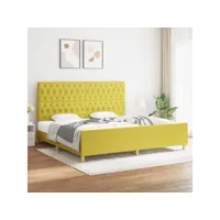 clicnbuy - lits & cadres de lit - cadre de lit avec tête de lit vert 200x200 cm tissu