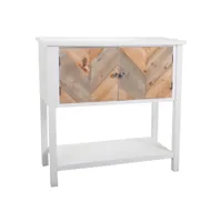 meuble console, table console en bois laqué blanc avec 2 portes  - longueur 92  x profondeur 39 x hauteur 91 cm