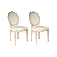 melinda - lot de 2 chaises baroques avec dossier canné