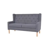canapé fixe 2 places  canapé scandinave sofa tissu gris meuble pro frco49249