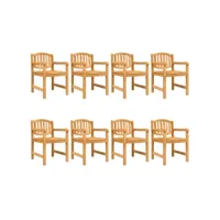 chaises de jardin lot de 8 58x59x88 cm bois massif de teck