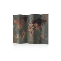 paravent 5 volets - room divider – map in browns and greys a1-paravent874