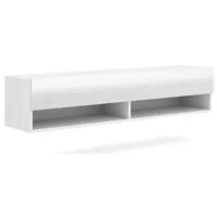 meuble tv suspendu 1 porte blanc kestane 140 cm