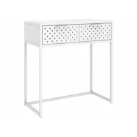 vidaxl table console blanc 72x35x75 cm acier