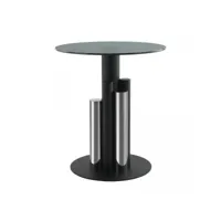 table basse fait main ehi gris 46x46 en aluminium idéal pour une chambre