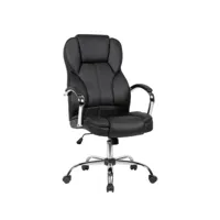 finebuy housse de chaise simili cuir noir chaise de bureau jusqu'à 120 kg  chaise pivotante design réglable en hauteur  fauteuil de bureau avec accoudoirs et dossier haut