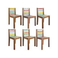 chaises de salle à manger 6 pcs bois de récupération solide