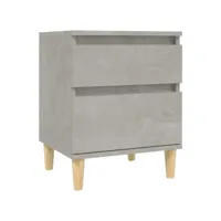 table de chevet gris béton 40x35x50 cm
