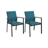 fauteuils de jardin empilables delia (lot de 2) graphite, bleu