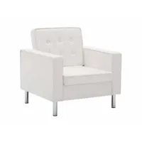 fauteuil chaise siège lounge design club sofa salon revêtement de synthétique blanc helloshop26 1102165par3