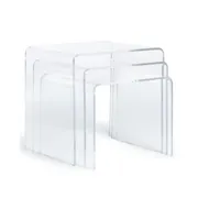 table basse carrée polycarbonate transparent tali - lot de 3