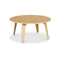 table basse ronde en bois - ply bois naturel