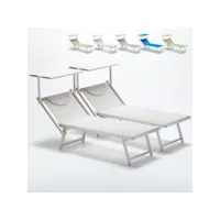 2 bain de soleil professionnels transat aluminium lits de plage italia beach and garden design