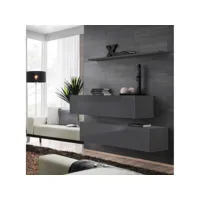 ensemble meubles de salon switch sbii design, coloris gris brillant.