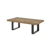 kora - table basse aspect bois piètement u métal poudré noir