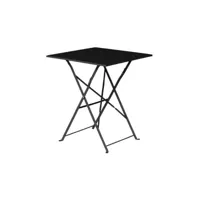 table de terrasse noire en acier bolero carrée 600mm
