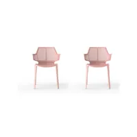 set 2 fauteuil ikona - resol - rouge - fibre de verre, polypropylène 575x580x812mm