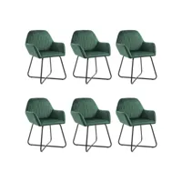 bata - lot x6 chaises de salle à manger velours vert 277008