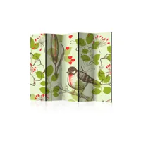 paravent 5 volets - bird and lilies vintage pattern ii [room dividers] a1-paraventtc0975