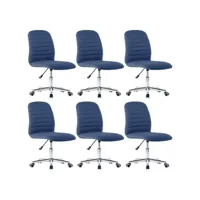 chaises de salle à manger 6 pcs bleu tissu 20