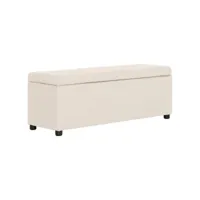 banquette pouf tabouret meuble banc avec compartiment de rangement 116 cm crème polyester helloshop26 3002063