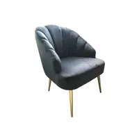 fauteuil en bois de mélèze, structure en velours et métal doré, couleur noire, dimensions 69 x 84 x 65 cm 8052773837606