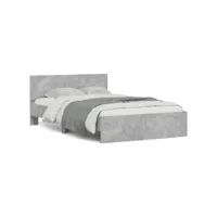 supersleep - tête de lit inclus - cadre de lit gris béton 120x200cm 203x125x70cm