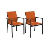 fauteuils de jardin empilables delia (lot de 2) graphite, paprika