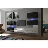 ensemble meuble tv next 123 an123-17bw-hg22-1b noir-blanc brillant 302 cm vivadiscount-7060