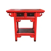 meuble console, table console en bois coloris rouge - longueur 85 x profondeur 35 x hauteur 80 cm