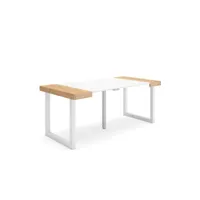 table console extensible console meuble 180 pour 8 personnes pieds bois massif style moderne chêne et blanc 253_7