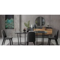 salle à manger loft bois, noir et effet marbre azura-40449