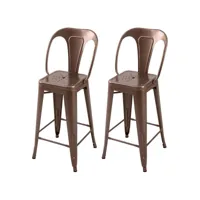 chaise de bar indus cuivre 66 cm (lot de 2)