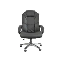 fauteuil de bureau avec roulettes noir - deski - fauteuil l 63 x l 76 x h 116-124 cm - dimensions de l'assise : l 56 x l 52 x h 48-57 cm