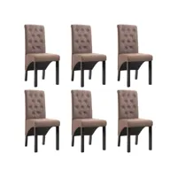 chaises de salle à manger 6 pcs marron tissu 12