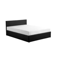 cadre de lit edgar avec sommier relevable à lattes en simili - noir, largeur - 140 cm
