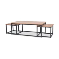 table basse bois clair et acier noir terez