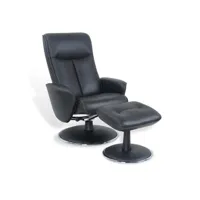 fauteuil de relaxation manuel - nephos - cuir noir